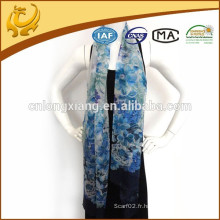 65 * 180 longue taille mince 100% écharpes en soie, usine Chine Wholesale Chiffon imprimé châle